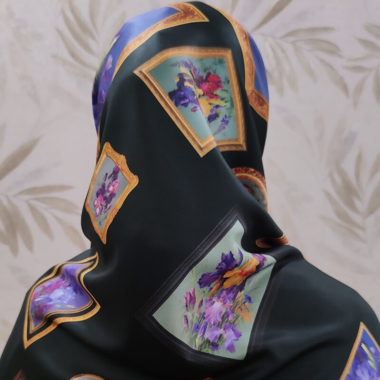 روسری ابریشم توییل کد RT001