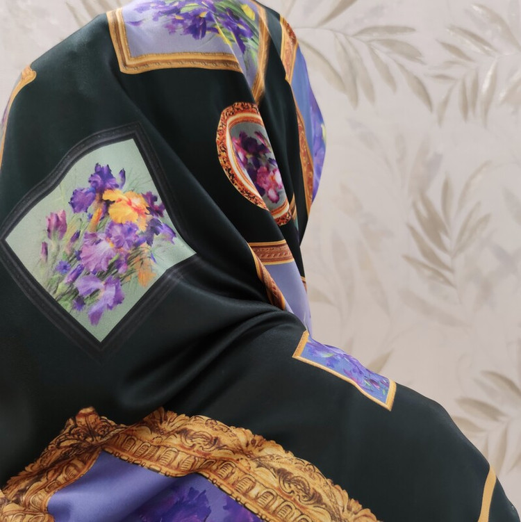 روسری ابریشم توییل کد RT001