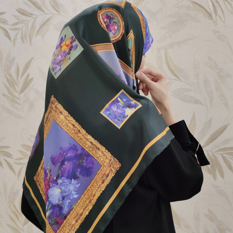روسری ابریشم توییل کد RT001