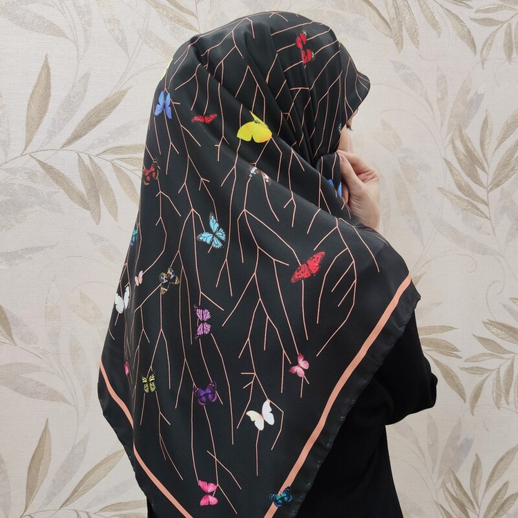 روسری ابریشم توییل کد RT034
