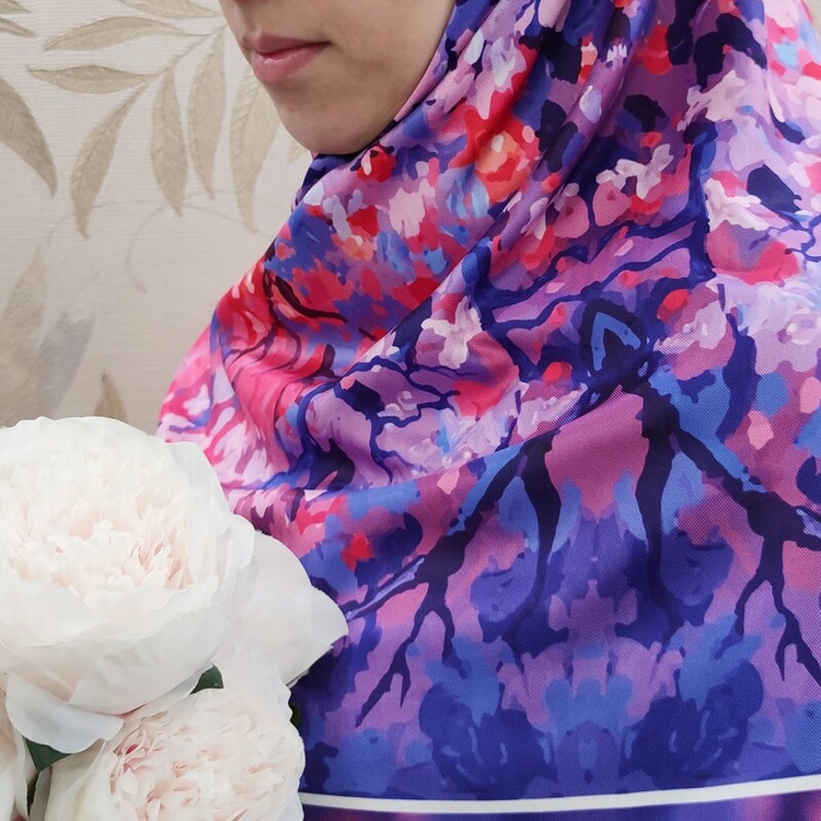 روسری ابریشم توییل کد RT002