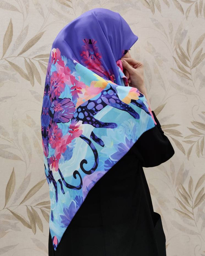 روسری ابریشم توییل کد RT038